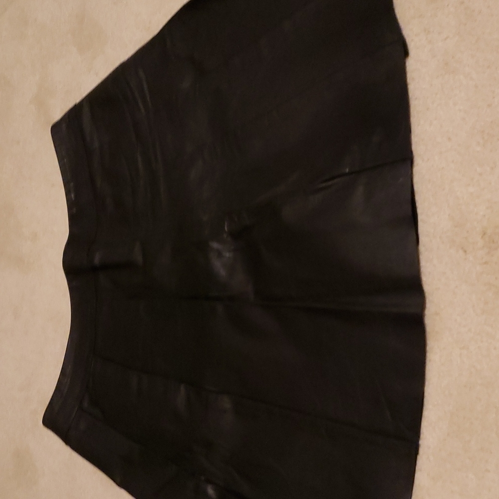 Black leather pleated skirt  size 8